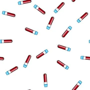 Pattern hematology blood test vial cartoon vector Stock Illustration