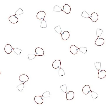 Pattern hemedical stethoscope cartoon vector Stock Illustration