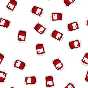 Pattern hemoglobin blood donor bag cartoon vector Stock Illustration