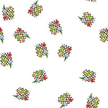Pattern herbs indoor vertical garden cartoon vector Illustrazione stock