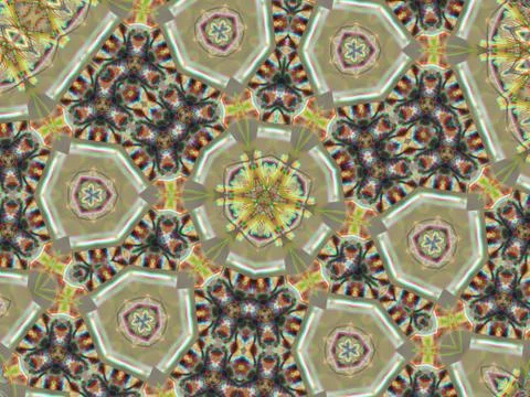 A pattern of hexagon shapes connected to the six-pointed star center with rho Foto stock