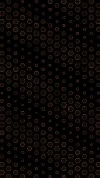 A pattern of hexagons and circles arranged on a black background Illustrazione stock