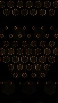 Pattern of hexagons and circles on a black background at night Illustrazione stock