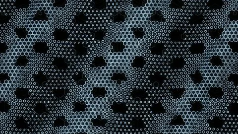 Pattern of hexagons and circles on a dark background Illustrazione stock
