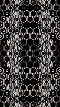 Pattern of hexagons in black and white on a digital screen 스톡 일러스트