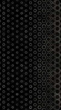 Pattern of hexagons on a black background creates design view Illustrazione stock