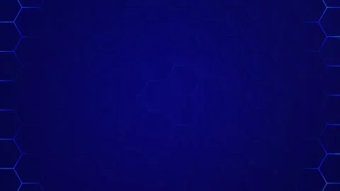 Pattern of hexagons blue background. Symmetrical honeycomb structure digital Stock Footage 277632214