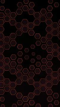 Pattern of hexagons on a dark background with red outlines Illustrazione stock