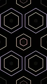 Pattern of hexagons with light lines on a black background Stock Illustration