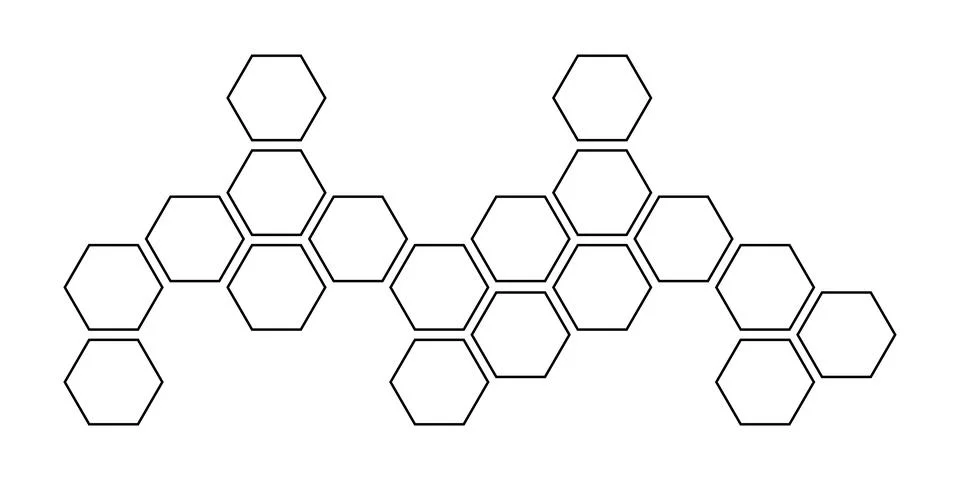 Pattern of hexagons on white background, illustration. Banner design Stock Illustration