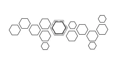 Pattern of hexagons on white background, illustration. Banner design Stock Illustration