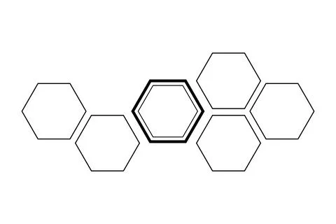 Pattern of hexagons on white background, illustration Stock Illustration