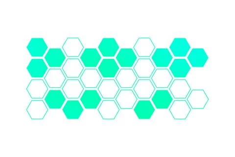 Pattern of hexagons on white background, illustration Stock Illustration