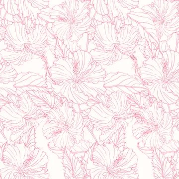 Pattern with hibiscus Stock Illustration