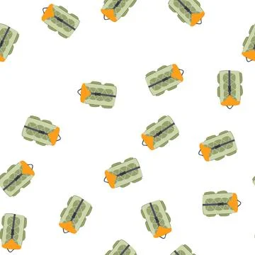 Pattern hike hiking backpack cartoon vector Stock Illustration