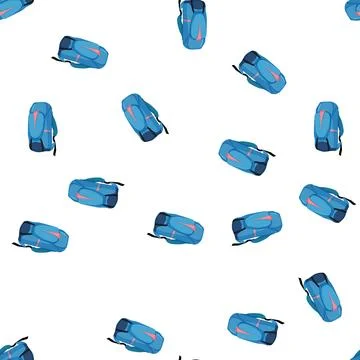 Pattern hiking backpack camp cartoon vector Stock Illustration