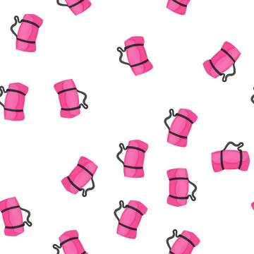 Pattern hiking camp mat cartoon vector Stock Illustration