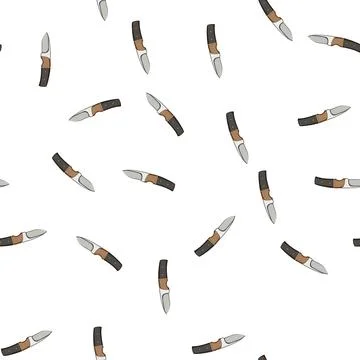 Pattern hiking knife camping cartoon vector イラスト素材