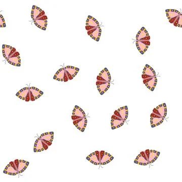 Pattern hippie boho moth cartoon vector Stock Illustration