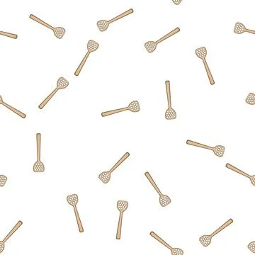 Pattern hive honey dipper stick cartoon vector Stock Illustration