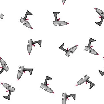 Pattern hobby glue gun cartoon vector Stock Illustration