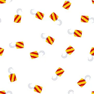 Pattern hoist crane hook cartoon vector Illustrazione stock