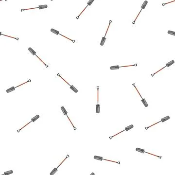 Pattern hole tree planting shovel cartoon vector Stock Illustration