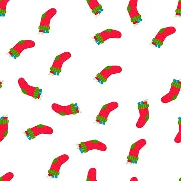 Pattern holiday christmas sock cartoon vector Stockillustratie