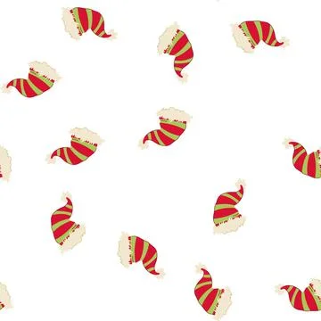 Pattern holiday elf santa hat cartoon vector Stock Illustration