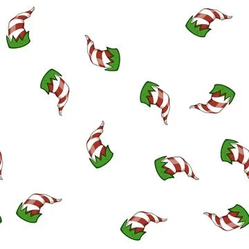 Pattern holiday elf santa hat cartoon vector Ilustración de archivo