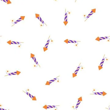 Pattern holiday firework rocket cartoon vector Stock Illustration