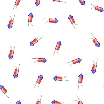 Pattern holiday firework rocket cartoon vector Stock Illustration