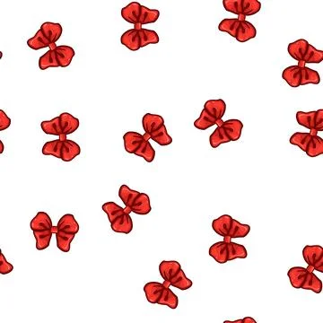 Pattern holiday red bow cartoon vector Illustrazione stock