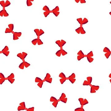 Pattern holiday red bow cartoon vector Stock Illustration