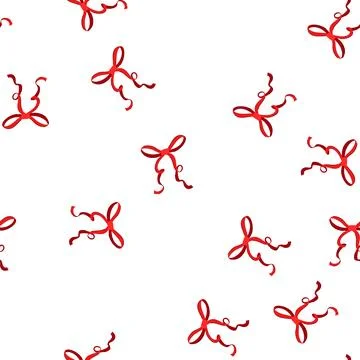 Pattern holiday red bow ribbon cartoon vector Stock Illustration