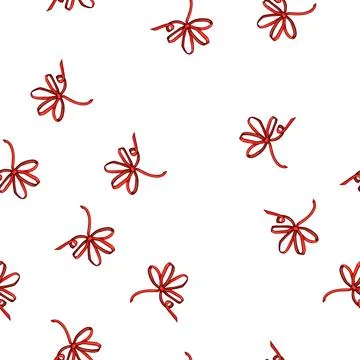 Pattern holiday red bow ribbon cartoon vector イラスト素材