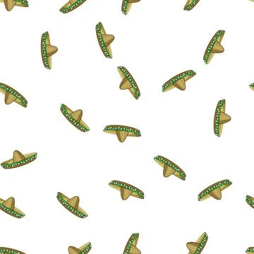 Pattern holiday sombrero cartoon vector 스톡 일러스트