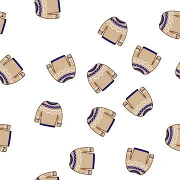 Pattern holiday winter sweater cozy cartoon vector イラスト素材