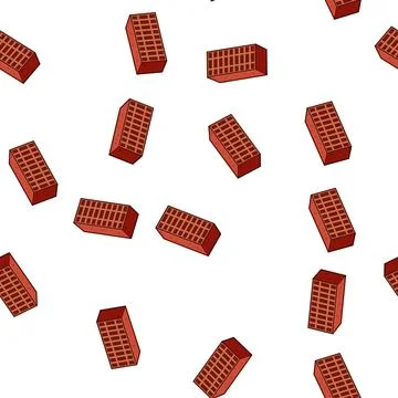 Pattern Hollow red brick for construction and building industry イラスト素材
