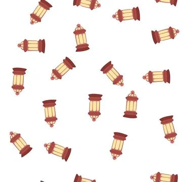 Pattern holy arabic lantern cartoon vector Stock Illustration