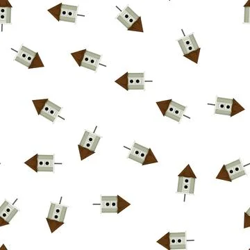 Pattern home bird house cartoon vector Stock Illustration