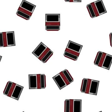 Pattern home dishwasher kitchen cartoon vector Stock Illustration
