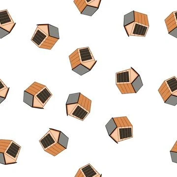 Pattern home dog house cartoon vector Stock Illustration