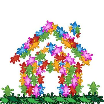 Pattern home of flowers Stock Illustration