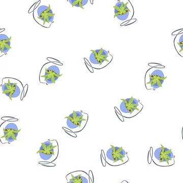 Pattern home hanging planter cartoon vector イラスト素材