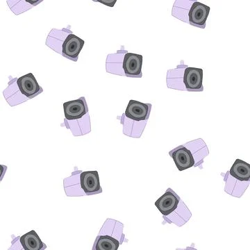 Pattern home security camera cartoon vector Illustrazione stock