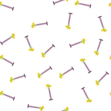 Pattern home vase flower cartoon vector イラスト素材