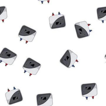 Pattern home water boiler cartoon vector Illustrazione stock