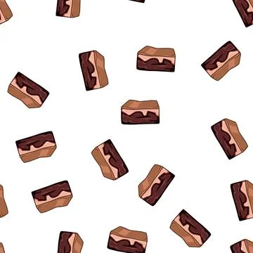 Pattern homemade brownie cartoon vector Stock Illustration