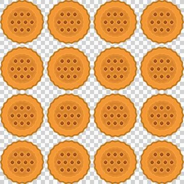 Pattern homemade cookie different taste in pastry biscuit Stock Illustration
